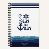 Nautical Anchor ZEEEN DAY Waterverf Waves Notitieboek (Voorkant)