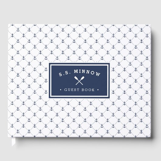 Nautical Anchors | Aangepersonaliseerde boot Gastenboek (Voorkant)