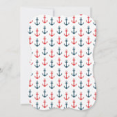 Nautical Anchors Away Boys Baby shower Kaart (Achterkant)