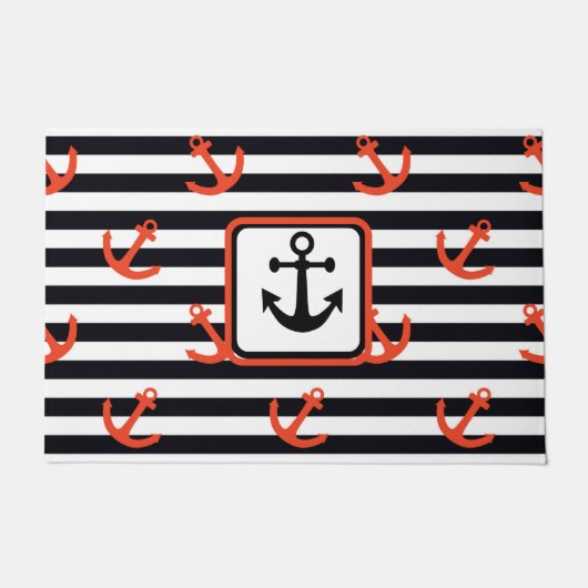 Nautical Anchors Away   Doormat Deurmat (Voorkant)