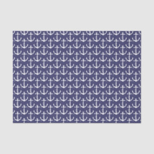 Nautical Anchors Aweigh Navy Tissuepapier