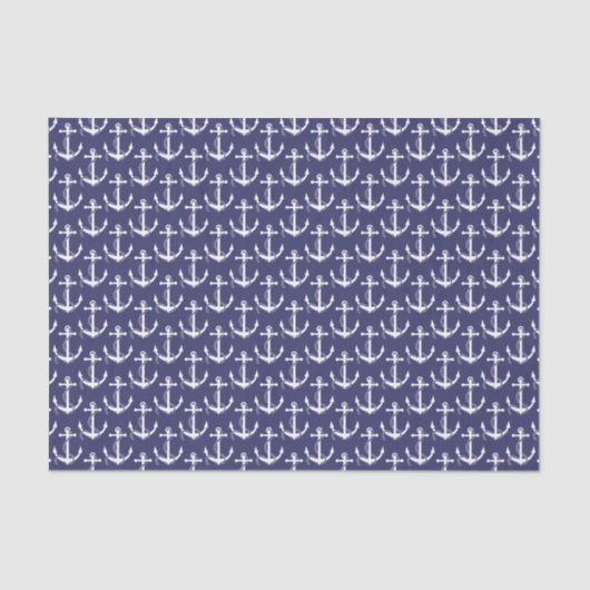 Nautical Anchors Aweigh Navy Tissuepapier (Voorkant)