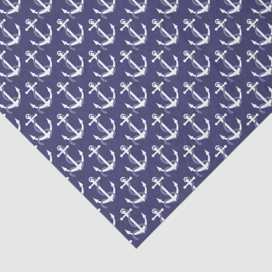 Nautical Anchors Aweigh Navy Tissuepapier (Detail)