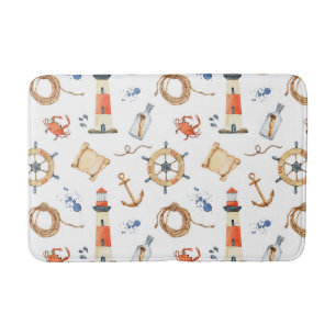 Nautical Anchors Crabs Ocean Waterverf Kinder Badmat