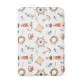 Nautical Anchors Crabs Ocean Waterverf Kinder Badmat (Voorkant Verticaal)