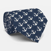 Nautical Anchors Custom Necktie Stropdas (Opgerold)
