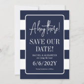 Nautical and White Tying the Knot Nautical Save The Date (Voorkant)