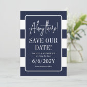 Nautical and White Tying the Knot Nautical Save The Date (Staand voorkant)