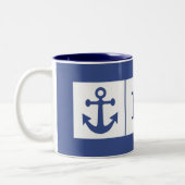 Nautical Anker aangepaste monogram mokken (Links)