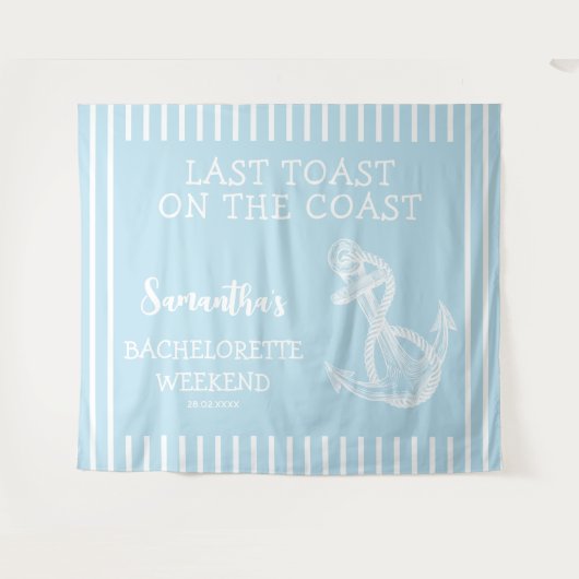 Nautical Anker Afscheid Als Bruid Laatste Toast Wandkleed (Voorkant (horizontaal))