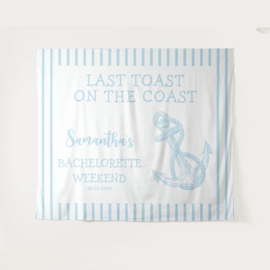 Nautical Anker Afscheidsceremonie Laatste Toast Wandkleed (Voorkant (horizontaal))