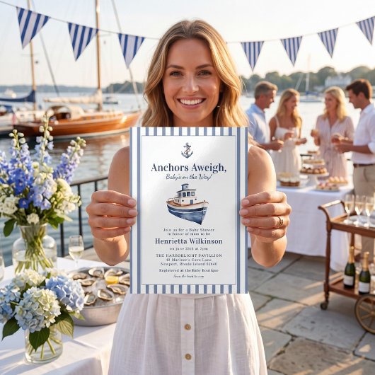 Nautical Anker Baby Shower Uitnodiging