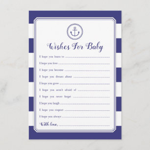 Nautical Anker Baby Shower Wensen voor Baby Kaart