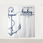 Nautical Anker Baby Shower Wit Wandkleed (Voorkant)
