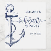 Nautical Anker Bachelorette Wit Wijn Etiket (Enkel label)