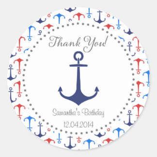 Nautical Anker Birthday Sticker
