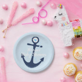 Nautical Anker Blue Boy Baby shower Bord (Feest)