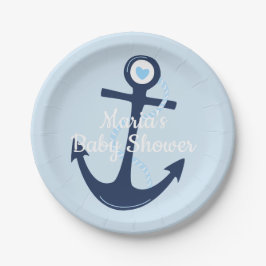 Nautical Anker Blue Boy Baby shower Bord