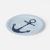 Nautical Anker Blue Boy Baby shower Bord (Gekanteld)