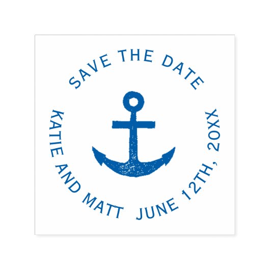 Nautical Anker Boat Wedding Save the Date Stamp Zelfinktende Stempel (Design)