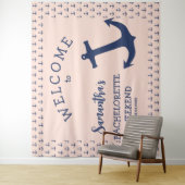 Nautical Anker Bruidsmeisjesfeest Achtergrond Wandkleed (In situ)