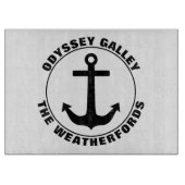 Nautical Anker Custom Boat en familienaam Snijplank (Voorkant)