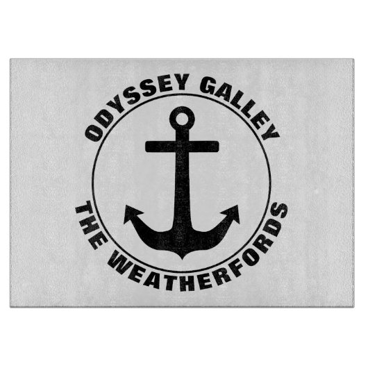 Nautical Anker Custom Boat en familienaam Snijplank (Voorkant)