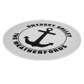 Nautical Anker Custom Boat en familienaam Snijplank (Hoek)