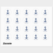Nautical Anker Custom Boot Naam Ronde Sticker (Vel)