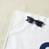 Nautical Anker Custom Name Powder Blauw Strandlaken (In situ)