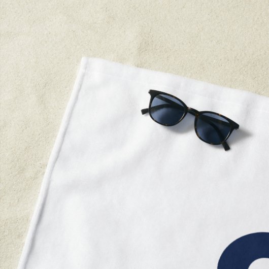 Nautical Anker Custom Name Powder Blauw Strandlaken (In situ)