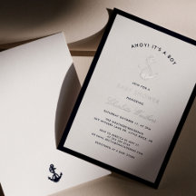 Nautical Anker Elegante Jongens Baby Shower Zilver