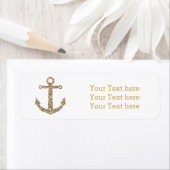 Nautical Anker Gold Glitter Glam Adresetiketten Etiket (Insitu)