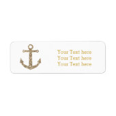 Nautical Anker Gold Glitter Glam Adresetiketten Etiket (Voorkant)