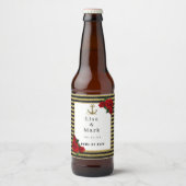Nautical Anker Goud Zwart Strepen Bier Labels Bier Etiket (Voorkant)