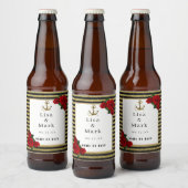 Nautical Anker Goud Zwart Strepen Bier Labels Etiket (Flessen)