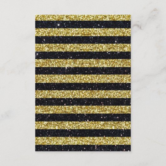 Nautical Anker Goud Zwart Strepen Bruiloft Details Informatiekaartje (Achterkant)