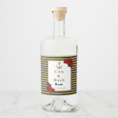 Nautical Anker Goud Zwart Strepen Likeurfles Etiket (Voorkant)