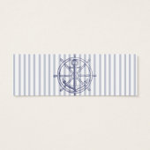 Nautical Anker Grijs Streep Bruiloft Drink Tickets Mini Visitekaartjes (Achterkant)