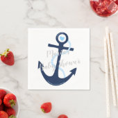 Nautical Anker Navy Baby Boy Douche Servet (Insitu)