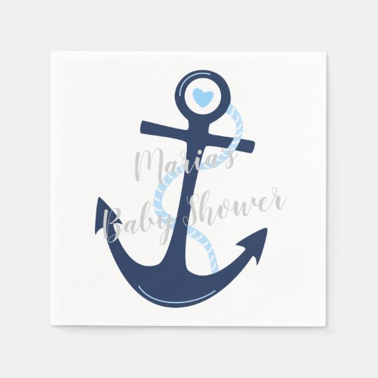 Nautical Anker Navy Baby Boy Douche Servet (Voorkant)