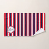Nautical Anker Navy Blauw Wit Rood Strepen Bad Handdoek (Handdoek)