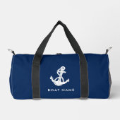 Nautical Anker Navy Blue Boot Naam Crew Plunjezak (Voorkant)