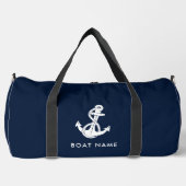 Nautical Anker Navy Blue Boot Naam Crew Plunjezak (Voorkant)