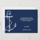 Nautical Anker Navy Blue Foto Bedankkaart (Achterkant)