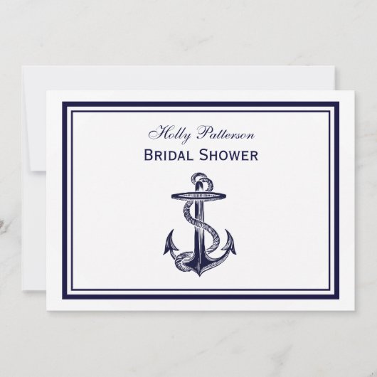 Nautical Anker Navy Blue ingelijst 2H Vrijgezellen Kaart (Voorkant)