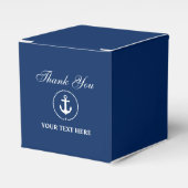 Nautical Anker Navy Blue Jouw tekst Dank u Bedankdoosjes (Voorkant Zijde)