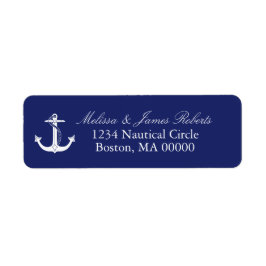 Nautical Anker Navy Blue Kustretouradres Etiket