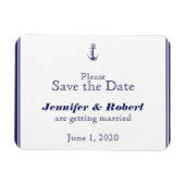 Nautical Anker Navy Bruiloft Save the Date Magneet (Horizontaal)