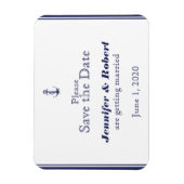 Nautical Anker Navy Bruiloft Save the Date Magneet (Verticaal)